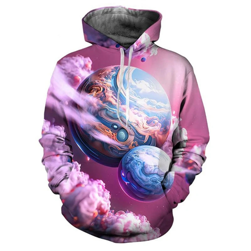 Florid Planet 3D Printed Men/Women Laxity Hoodie Oversized Pullover Sweatshirt