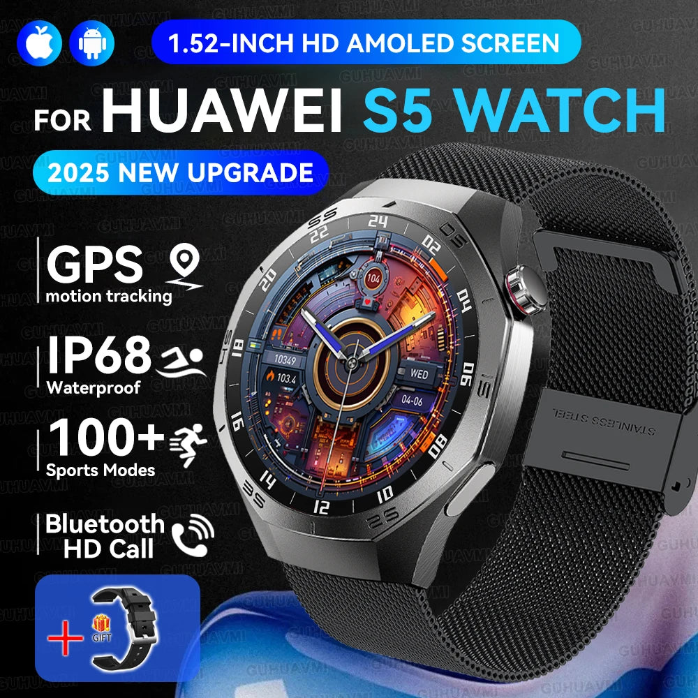 Genuine Series 5 Pro GPS Men 360*360 AMOLED Screen Waterproof Smartwatch