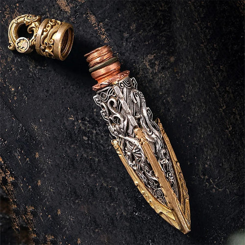 Vintage Relief Dragon Tiger phoenix Crane Pendant Gold Silver Collision Necklace For Men