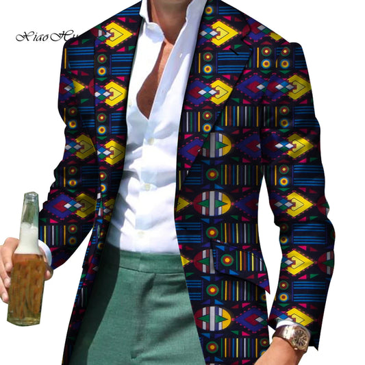 African Men Smart Slim Fit Fancy Blazer Formal Business Dashiki