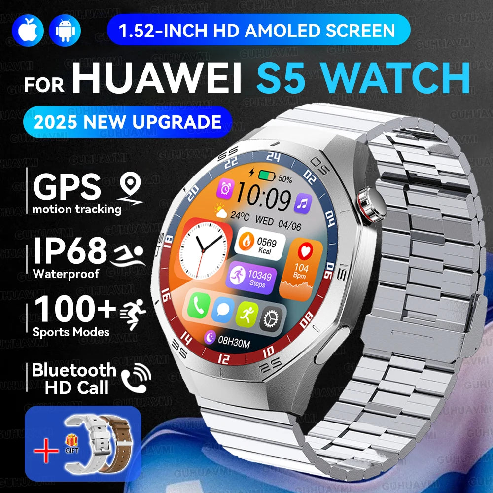 Genuine Series 5 Pro GPS Men 360*360 AMOLED Screen Waterproof Smartwatch