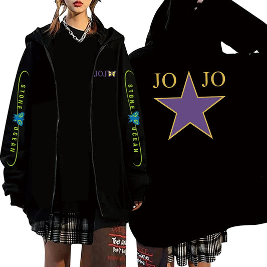 JoJo Bizarre Adventure Men's Sweatshirt Long Sleeve Oversized Hoodies Jacket