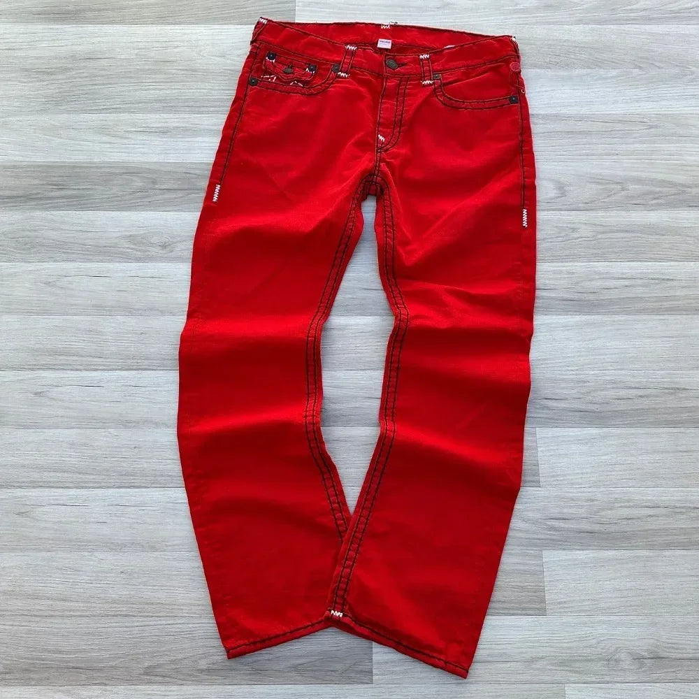 Embroidered Jeans Vintage Street Loose Casual Denim baggy pants