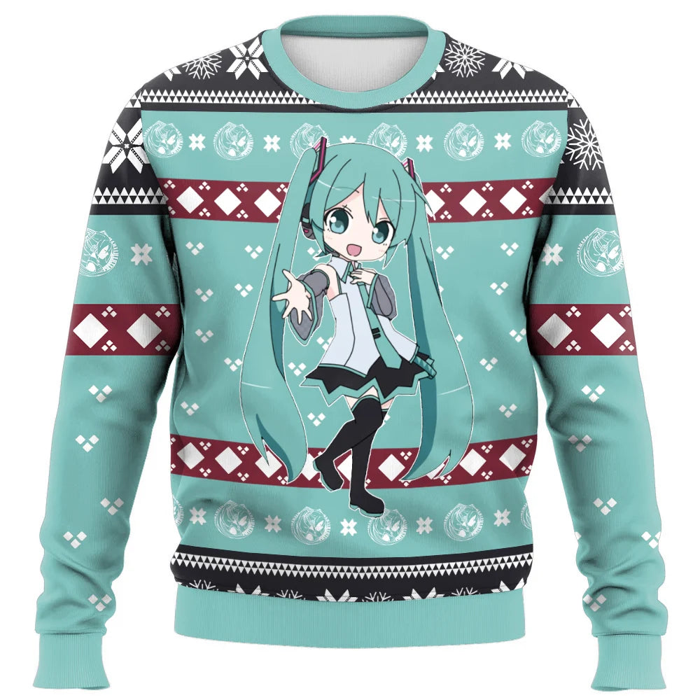 Hatsune Miku Christmas Ugly Sweater Men's 3D Print Oversized Pullover