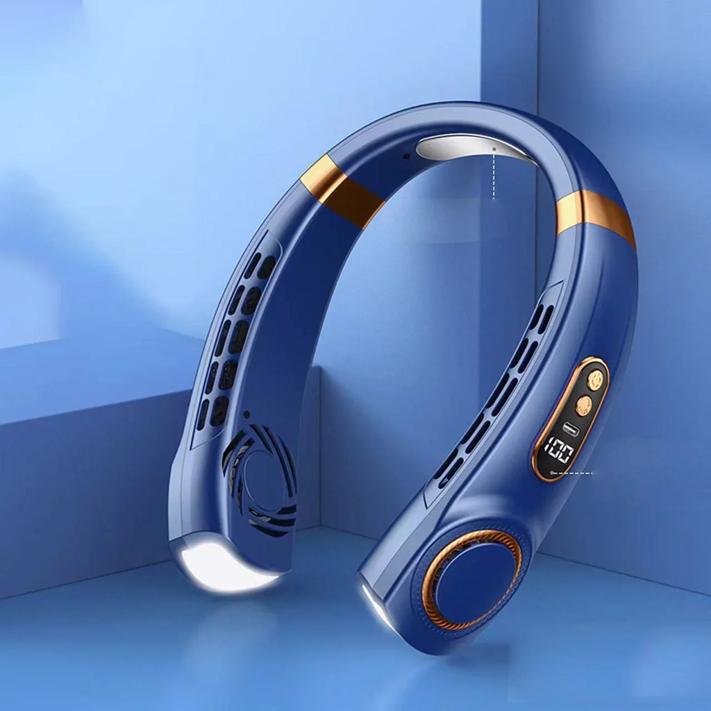 Portable Hands Free Bladeless with LED 4 Cooling Personal Rechargeable Fan