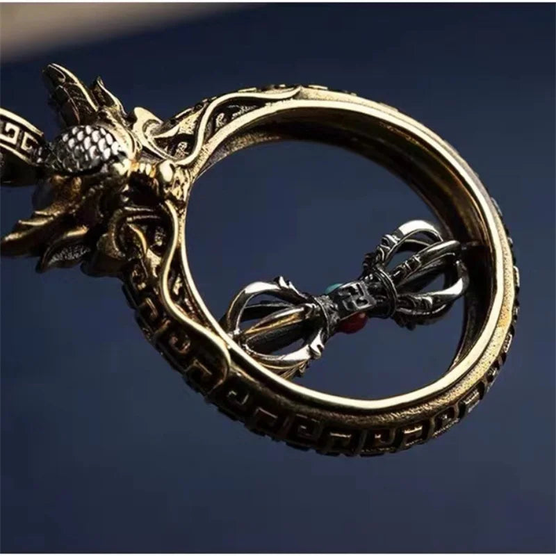 Personality Relief Dragon Head Pendant Necklace For Men Jewelry Vintage Amulet