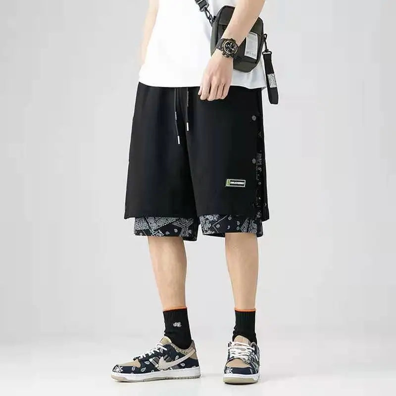 Men Printed Casual Basketball Shorts Baggy Streetwear