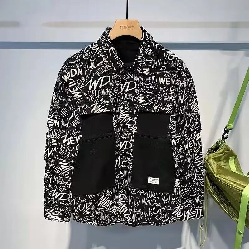 Trendy Men's Society Handsome Hong Kong Style Long-sleeved Sleeve Floral Shirts