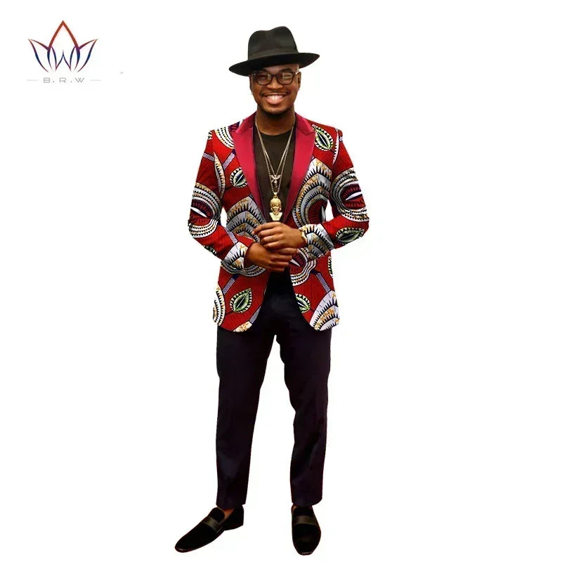 African Jacket for Men Long Sleeve Top African Dashiki African Print Blazer