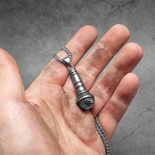 Microphone Men Necklaces Pendant Stainless Steel Jewelry