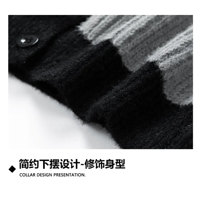 Lapel Buttoned Cardigan Thickened Loose Lapel Sweater Jacket Versatile Top