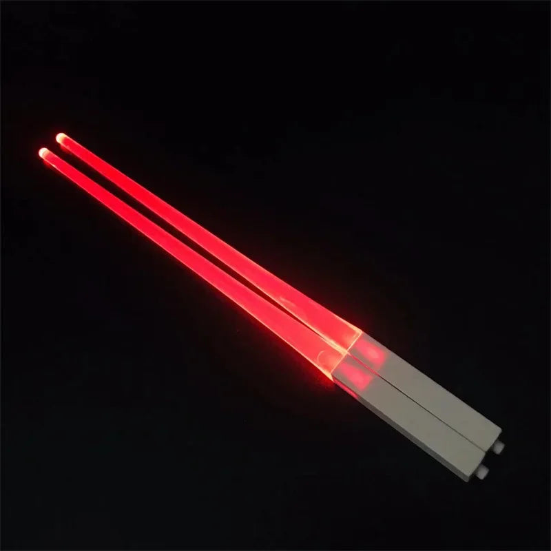 1 Pair LED Lightsaber Mini Chopsticks Reusable Luminous Chinese Chopsticks