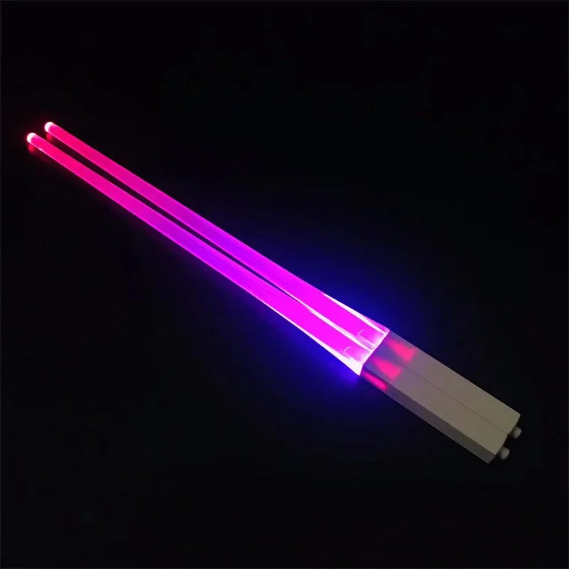 1 Pair LED Lightsaber Mini Chopsticks Reusable Luminous Chinese Chopsticks