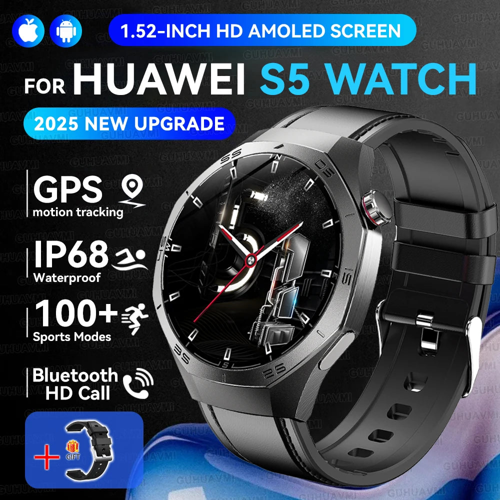 Genuine Series 5 Pro GPS Men 360*360 AMOLED Screen Waterproof Smartwatch