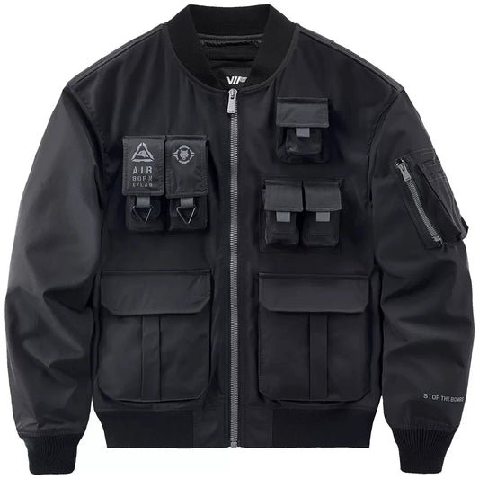 Men's Tactical Bomber Jackets Functional Multi Pockets Coats Windbreaker Techwear