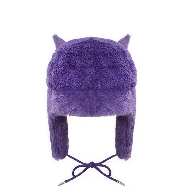 Pokemon Gengar Plush Ski Windbreak Hats Cartoon Warm Cosplay Cap Outdoors Caps