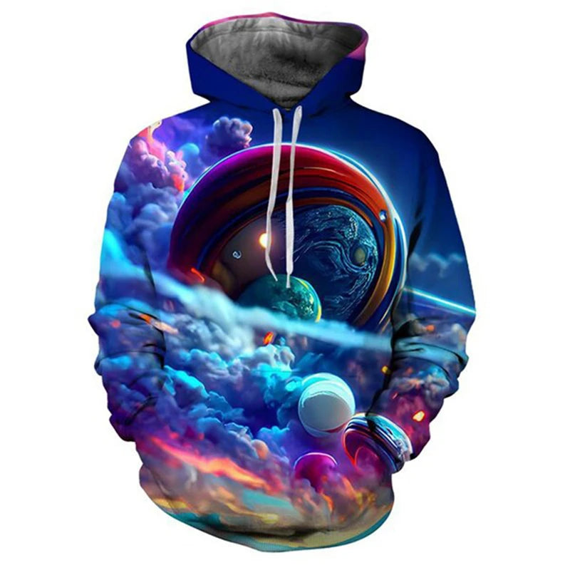 Florid Planet 3D Printed Men/Women Laxity Hoodie Oversized Pullover Sweatshirt