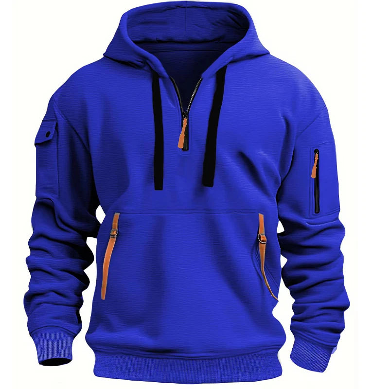 Dropped Shoulder Hooded Sweatshirt Men's Plus Size Loose Pullover  Sweatshirt