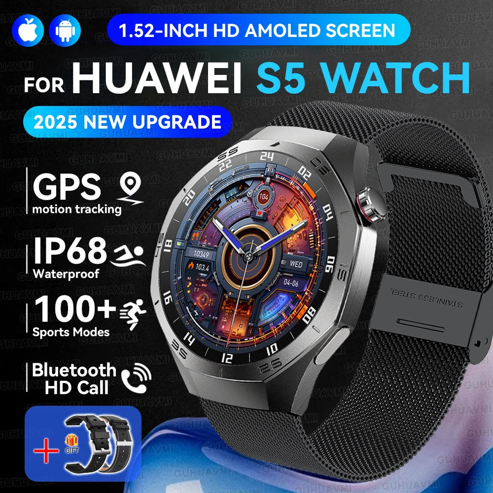 Genuine Series 5 Pro GPS Men 360*360 AMOLED Screen Waterproof Smartwatch