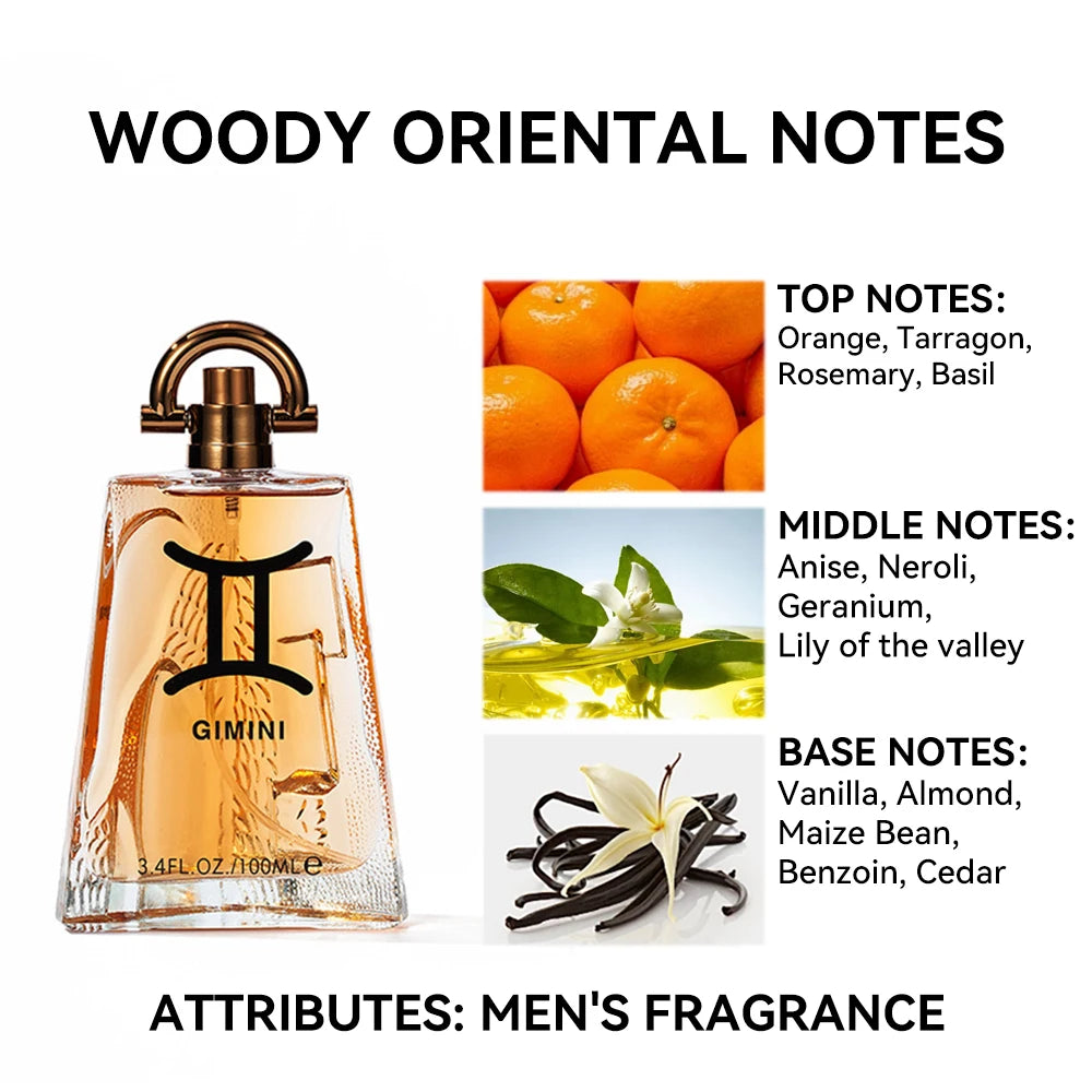 100ML 3.4FL.OZ Men's Perfume Long Lasting Woody Oriental Notes Natural Fragrance