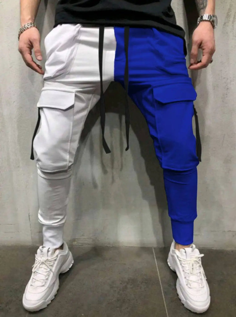 Men's Casual Matching Color Leisure Yin Yang Hip Hop High Cargo Pants
