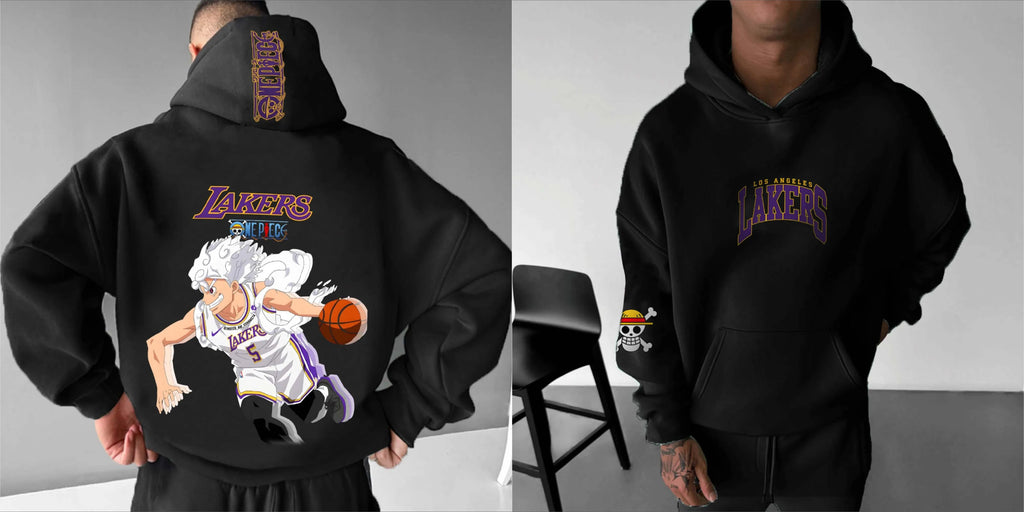 ONE PIECE Luffy Basketball Print Unisex Thermal Sweater Solid Color Hoodie