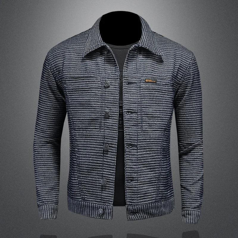 High Quality Men's Handsome Boutique Casual Custom Denim Fabric Jacket  M-4XL
