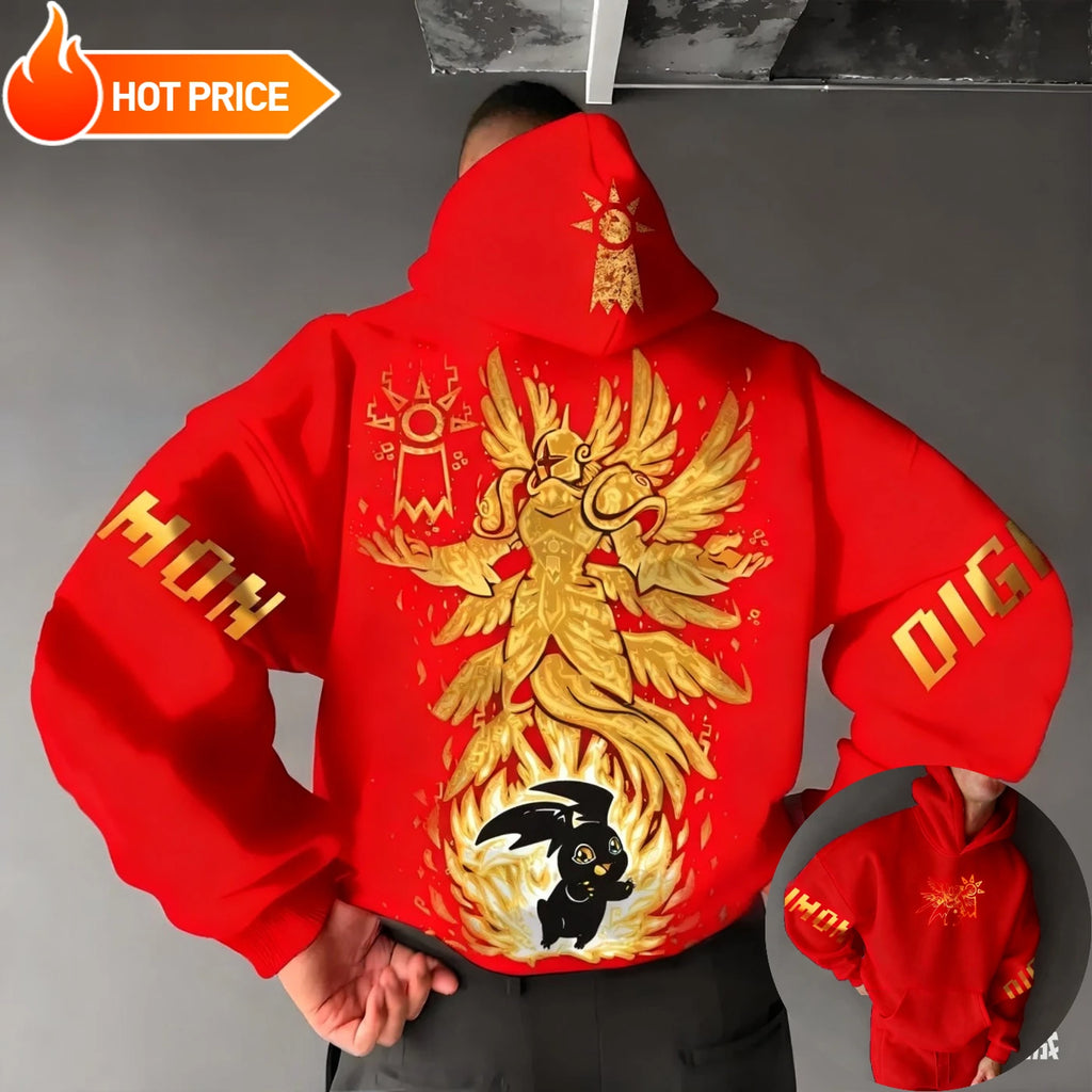 Digimon Patamon Harajuku Unisex Vintage Streetwear Oversized Hoodie Sweatshirt Long Sleeve Top