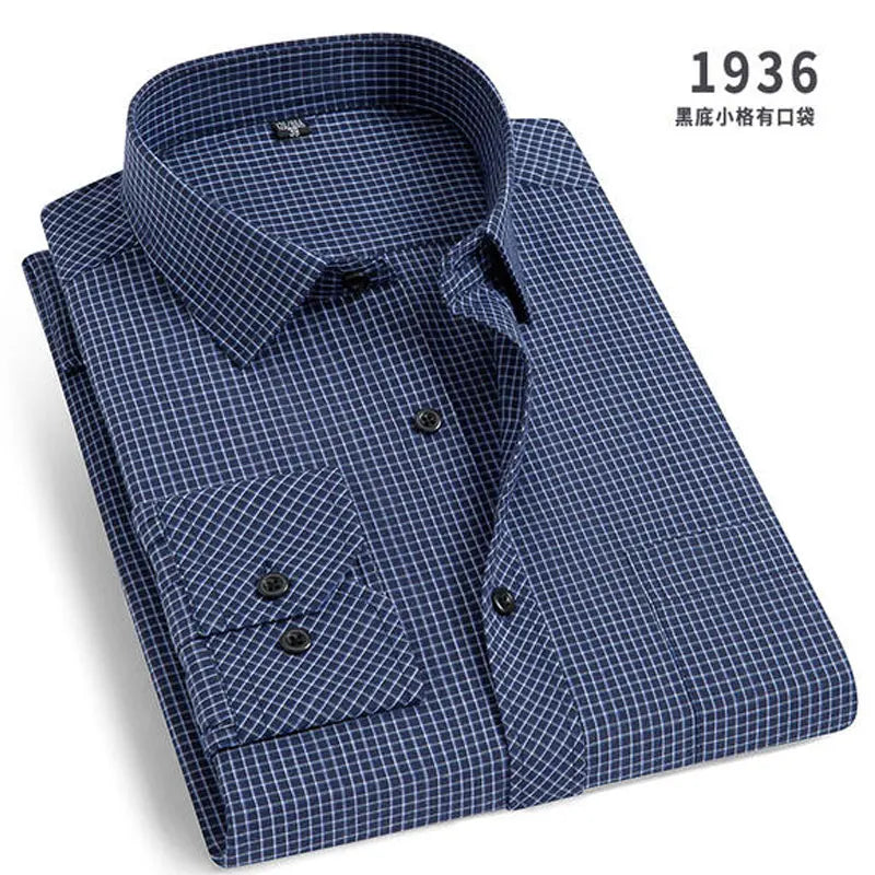 Men's Striped long-sleeved Anti-wrinkle Comfortable Breathable Slim Fit Shirt