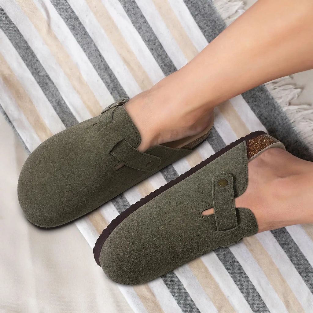 Unisex Soft Footbed Retro Cork Clogs Comfortable slippers with Arch Support