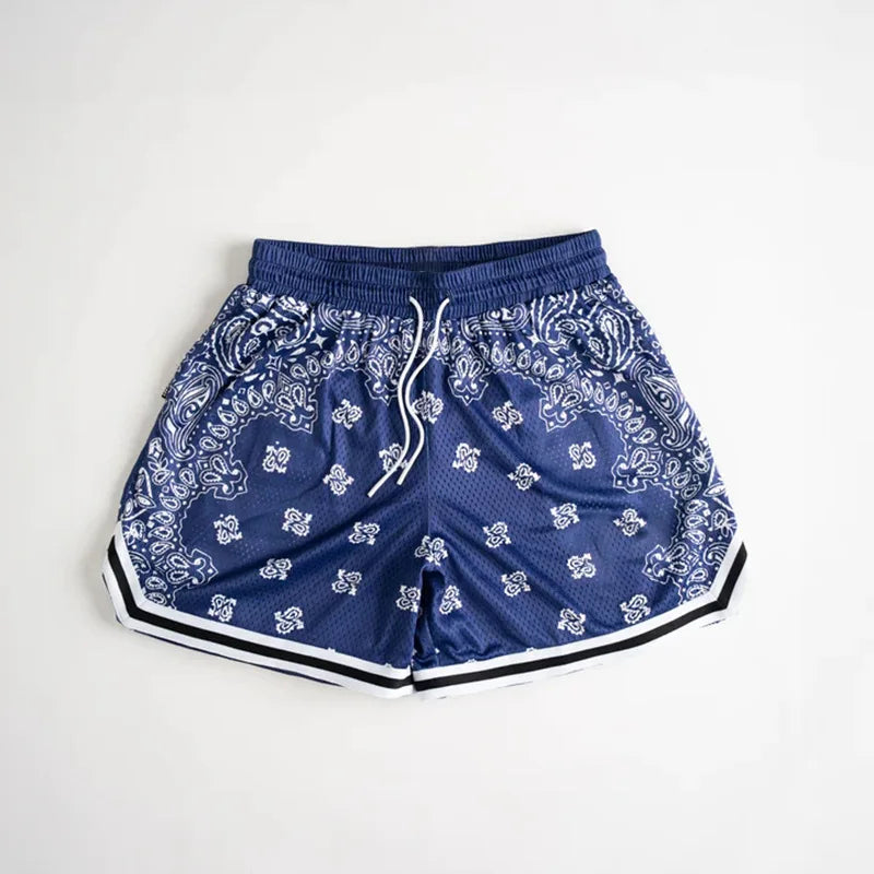 Paisley shorts men's mesh quick drying fitness outdoor training pants