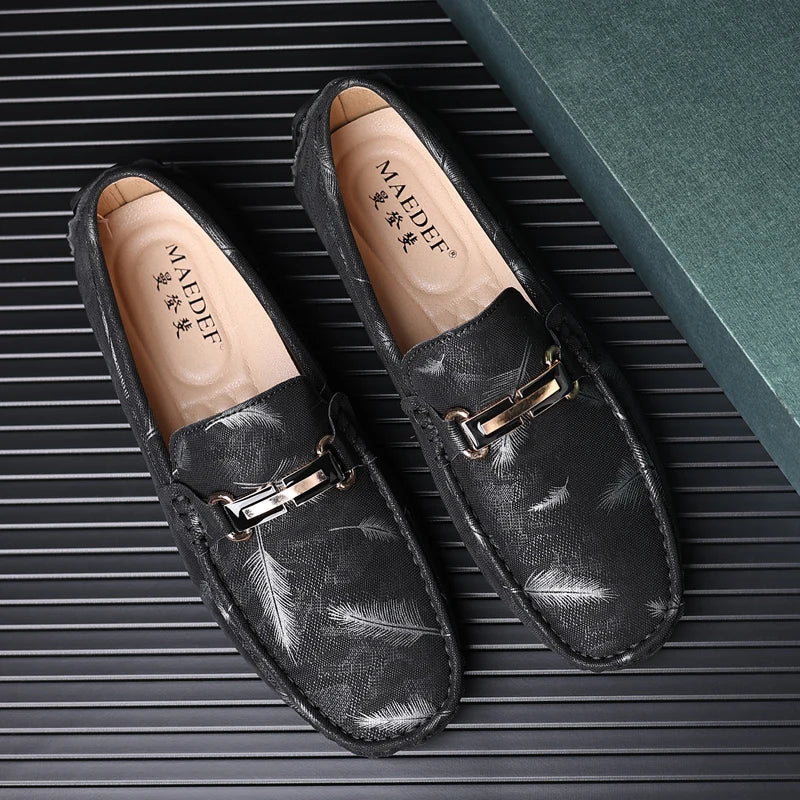 Men‘s High Quality Slip on Classics Leather Comfortable Outdoor Flats Shoes