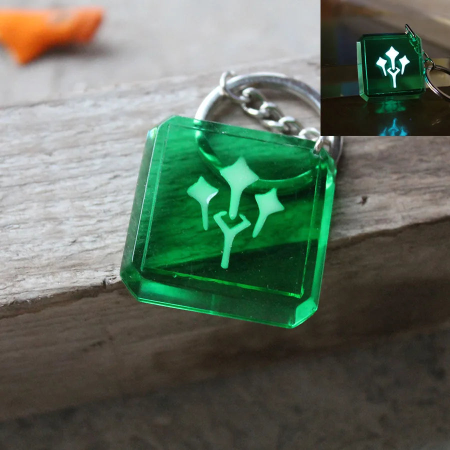 Glowing Final Fantasy XIV game profession GLOW in the DARK keychain
