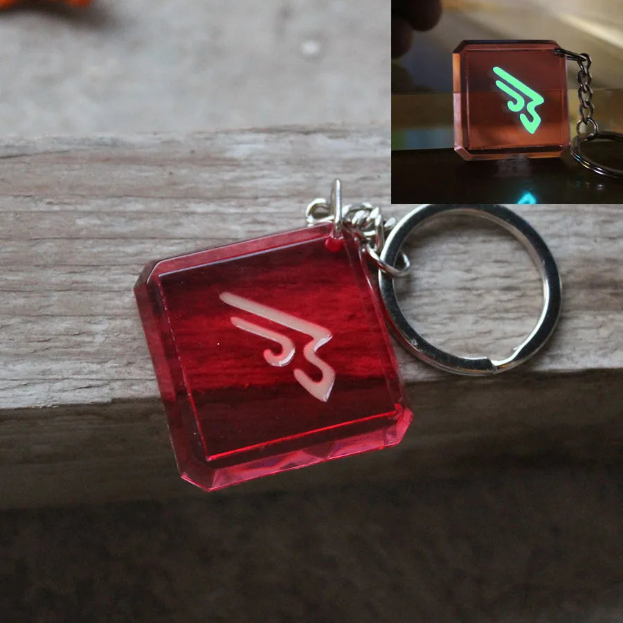 Glowing Final Fantasy XIV game profession GLOW in the DARK keychain
