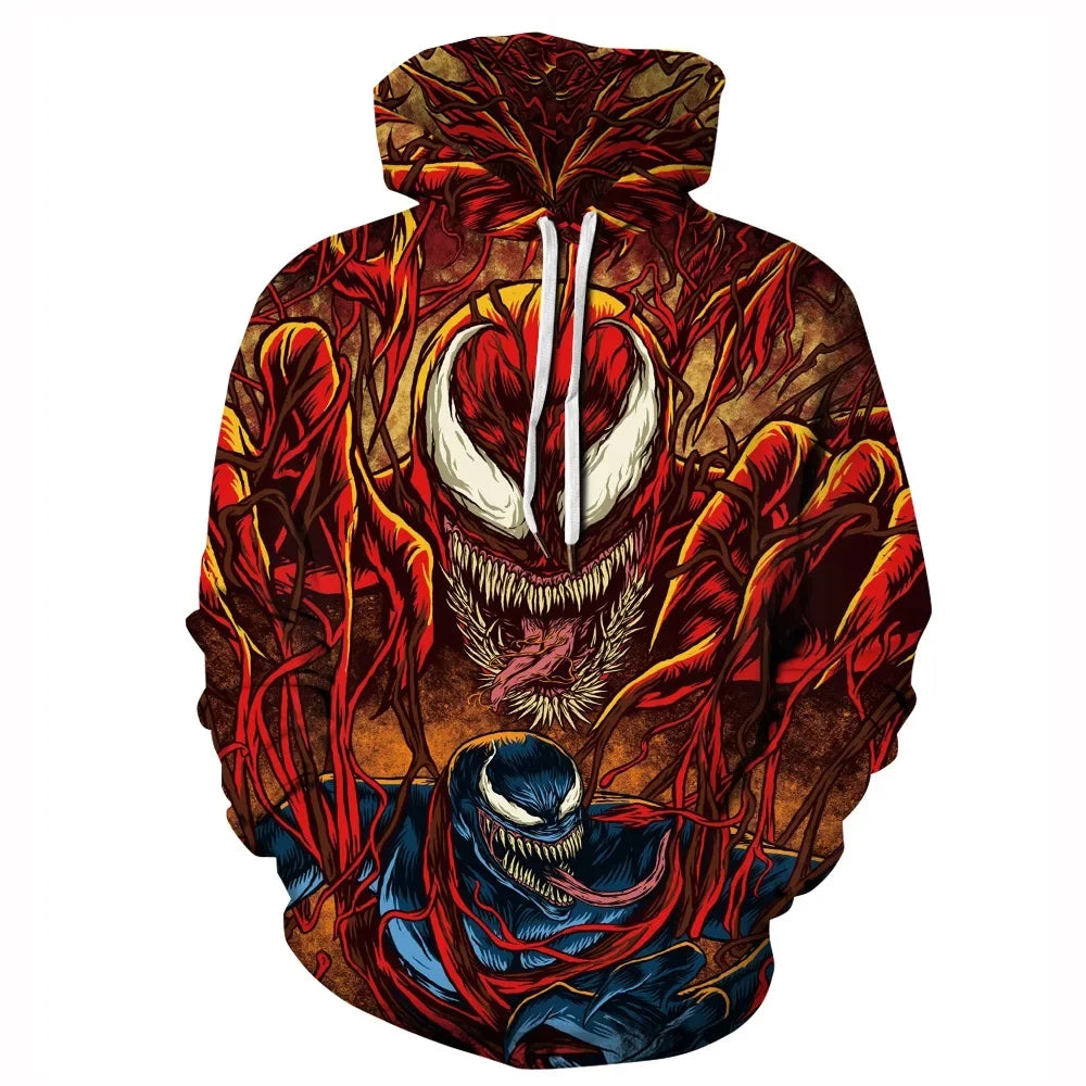 Venom Marvel Men's 3D Printing Oversized Pullover Hoodie