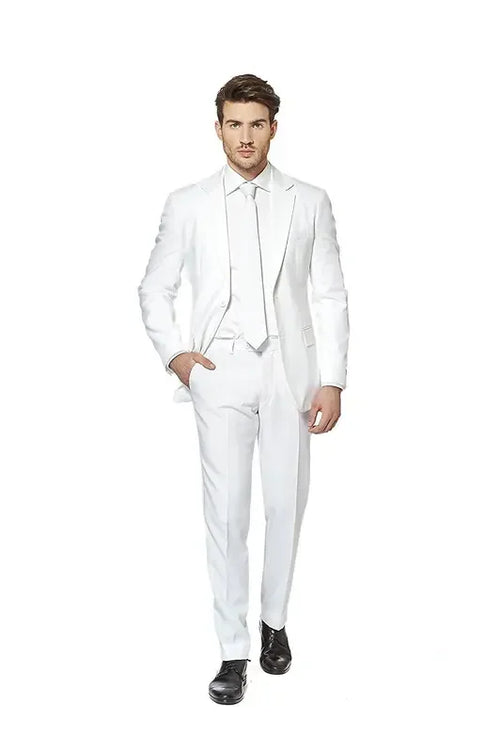 2-Piece White Slim Fit Men's Suit Notch Lapel Two Buttons Tuxedos Set