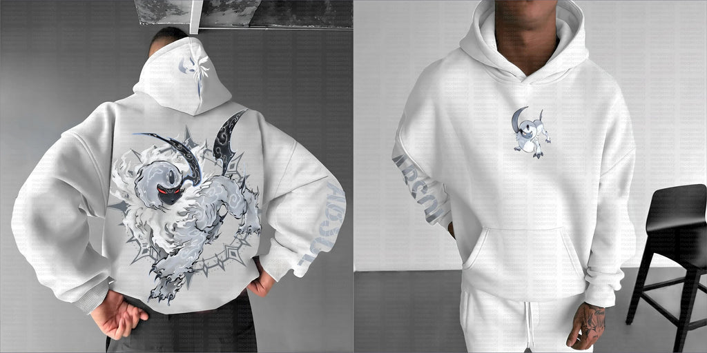 Pokémon Men's Loose Street Animation Printing Casual Cool Hooded Sweater