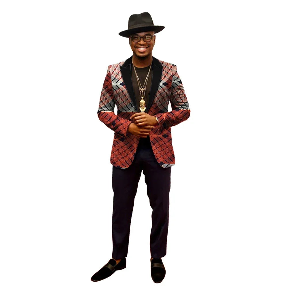African Jacket for Men Long Sleeve Top African Dashiki African Print Blazer