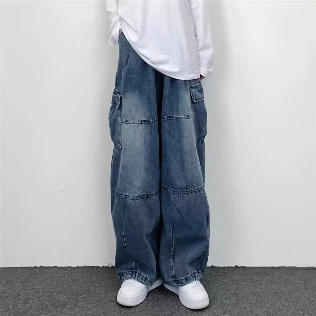 Vintage Wide Leg Big Pocket Straight Leg Street Hip Hop Jeans