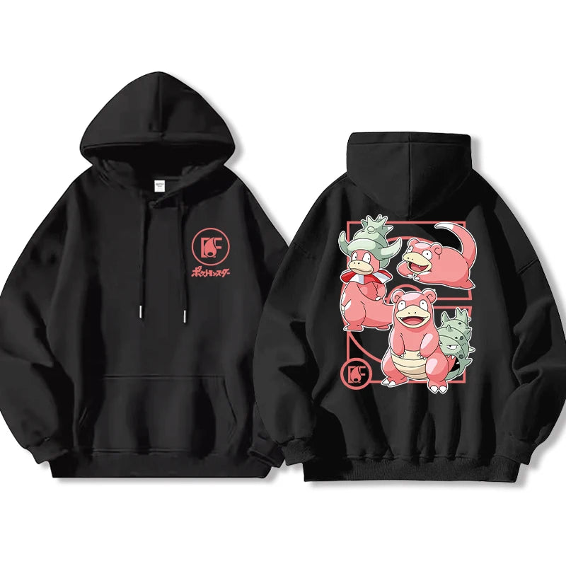 Pokémon Front and Rear Printed Hoodie Men Harajuku Large Size Casual Sweater