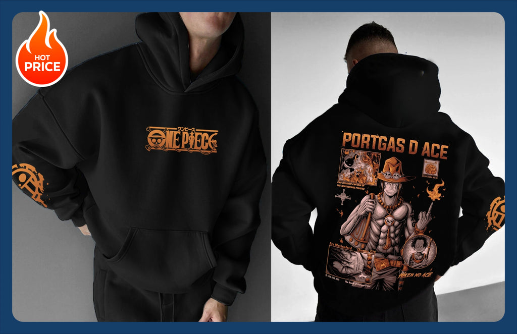 ONE PIECE Ace Nami Chopper Brook Hoodie Loose Unisex Animation Pure Cotton Sweater