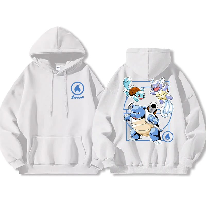 Pokémon Front and Rear Printed Hoodie Men Harajuku Large Size Casual Sweater