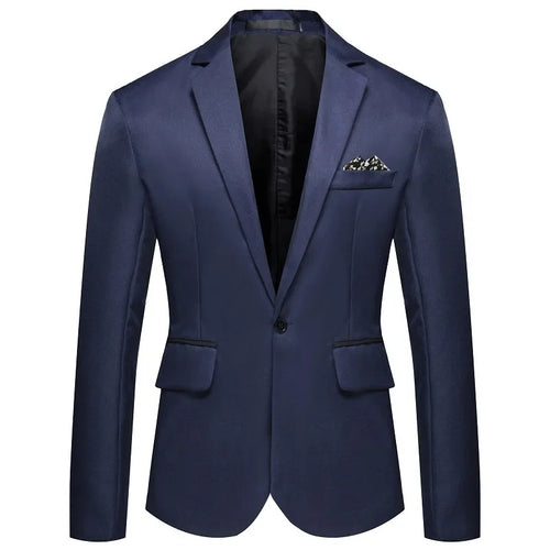 Men's Long Sleeve Single Button Slit Small Suiting Jacket Comfortable Fit