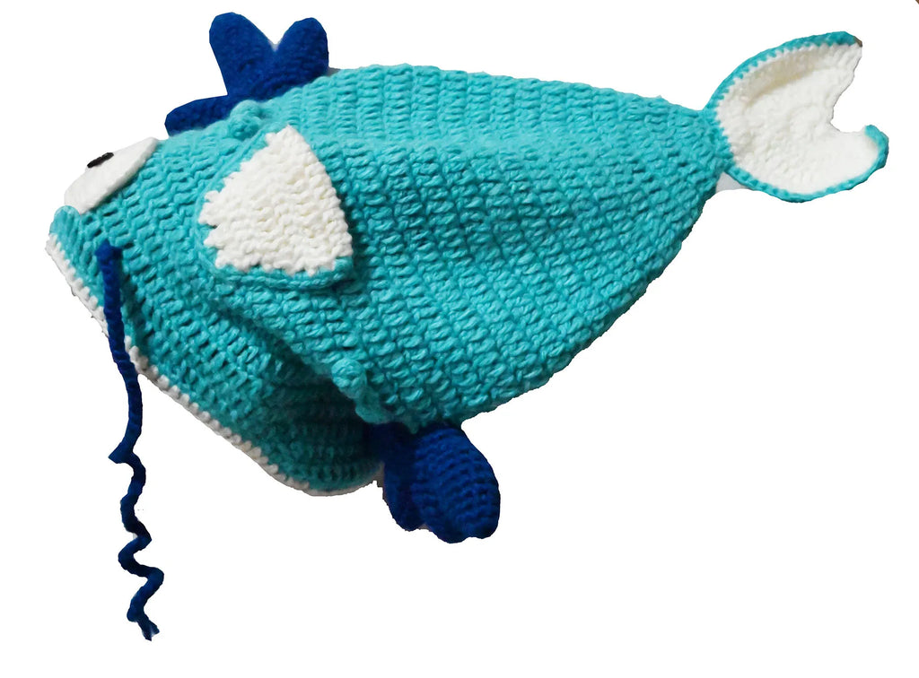 Color Goldfish Carp Beanie Handmade Knitted Winter Thick Cap