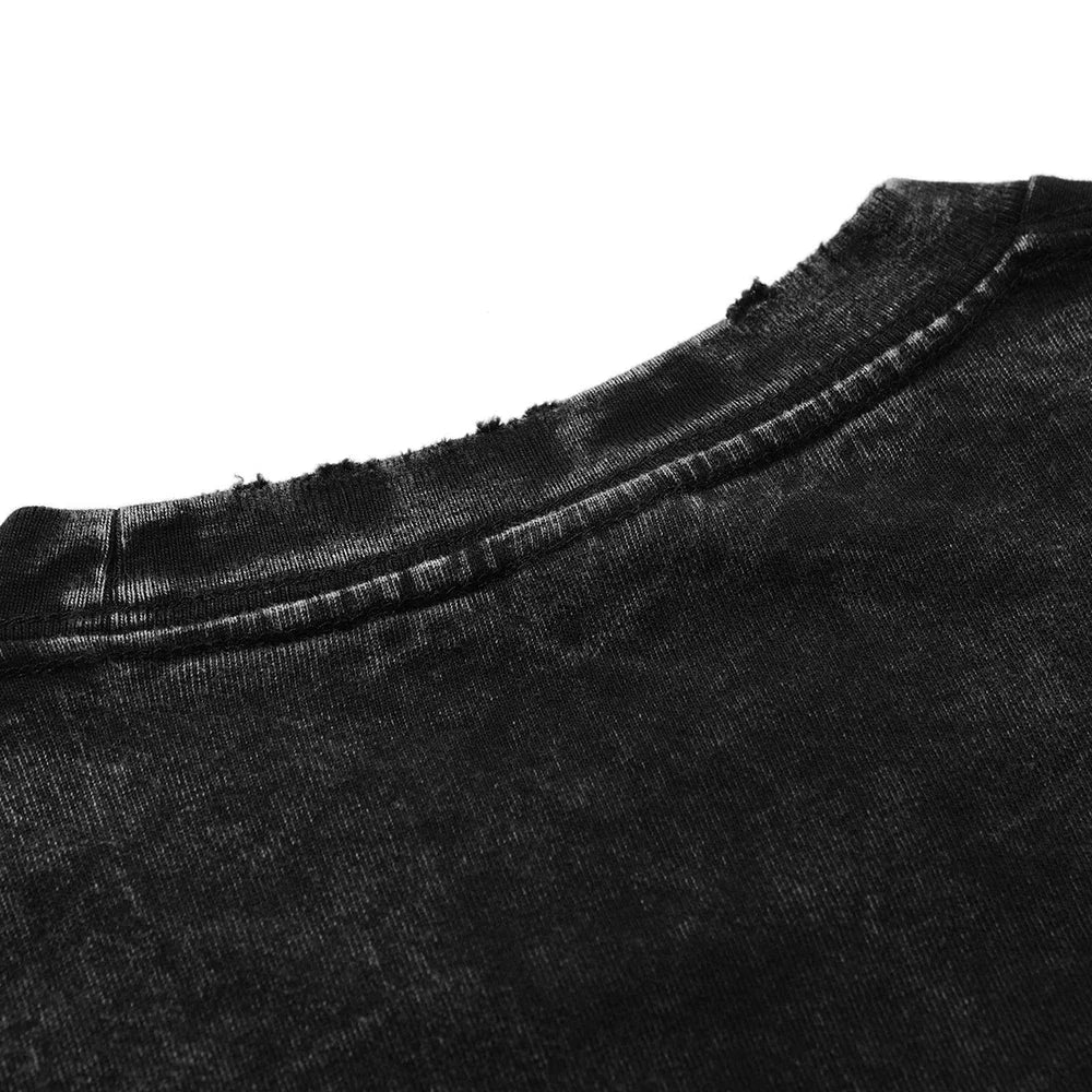 Vintage Men Streetwear Anime Print Short Sleeve Cotton T Shirt