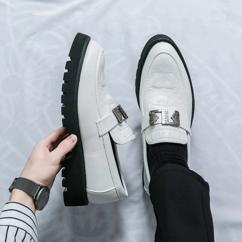 Men's Thick Soled Men Dress Platform Comfortable Slip-On Shoes