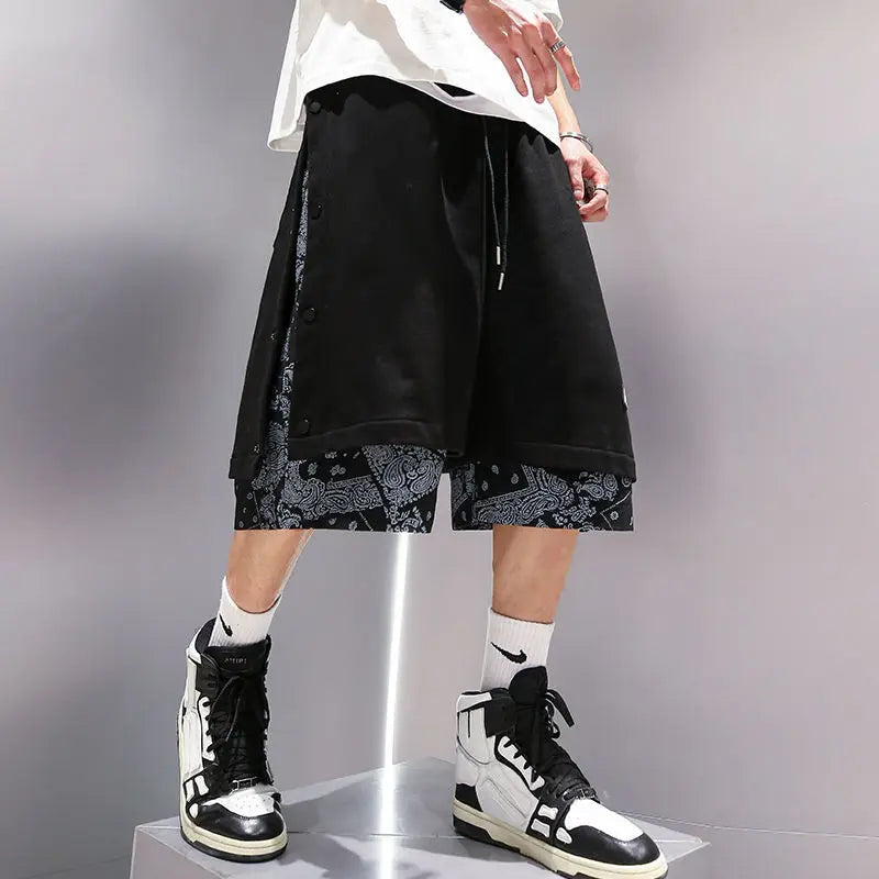 Men Printed Casual Basketball Shorts Baggy Streetwear