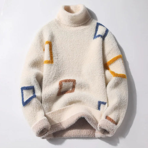 Sweaters winter Letter pattern thick sweaters Men's wool pullovers size S-3XL