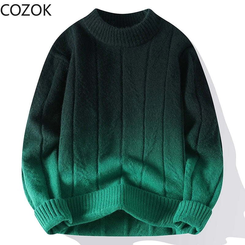 Men's Knitted Classic Round Neck Loose Sweater Harajuku Casual Streetwear