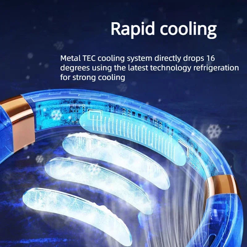 Portable Hands Free Bladeless with LED 4 Cooling Personal Rechargeable Fan